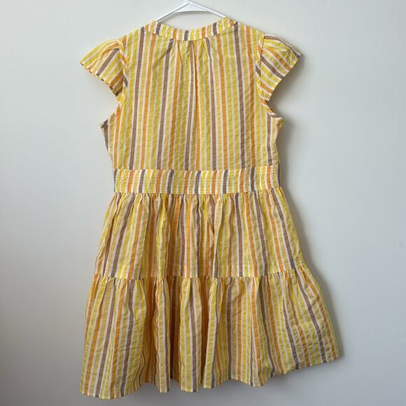 Lemlem Bekele Flutter Sleeve Mini Dress in Yellow Size: M - Picture 5 of 8